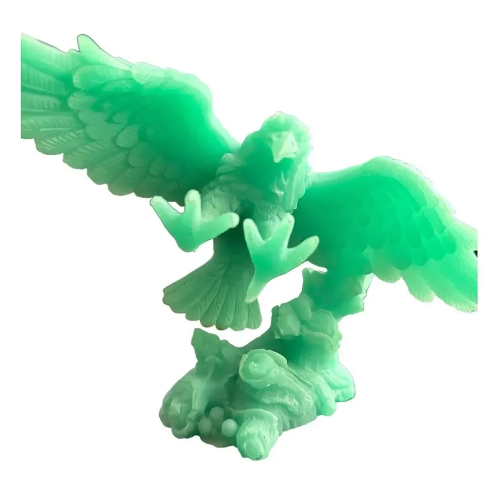 VTG USSR‎ Glowing Green Eagle Desk Statue Figurine